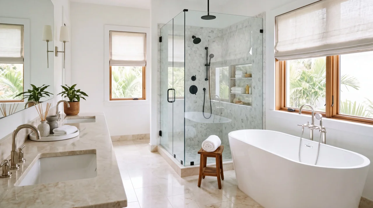 Post-renovation bathroom detail